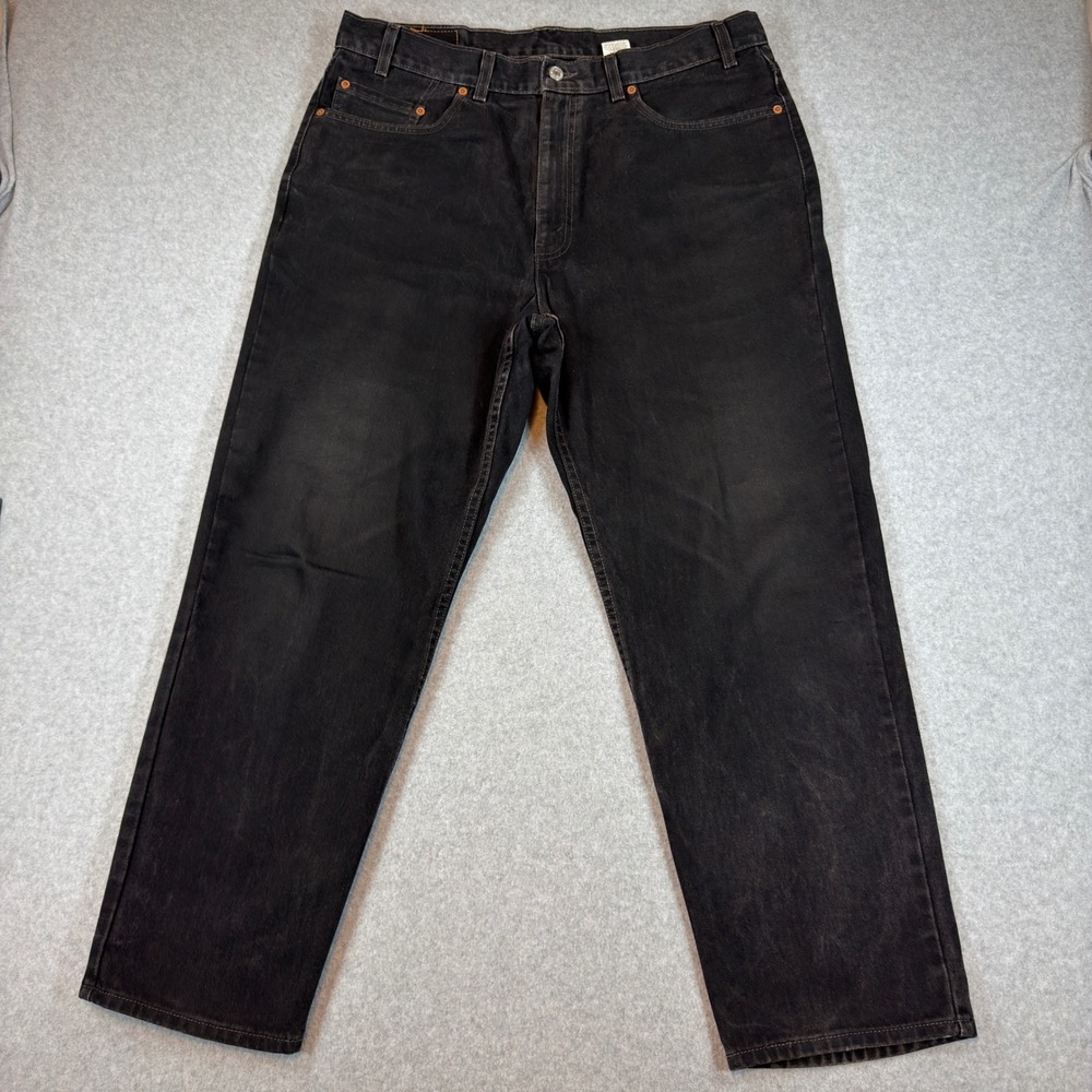 Levi 550 Relaxed Fit Jeans Mens 38x30 Black Vintage Made in USA Denim Tapered